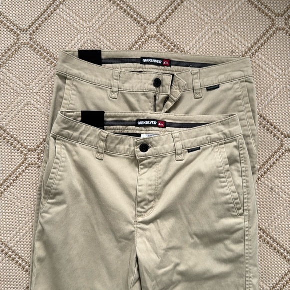 EUC size 13/14 Quicksilver set of five khaki pants UNIFORM, 1 pair of shorts - Picture 2 of 5